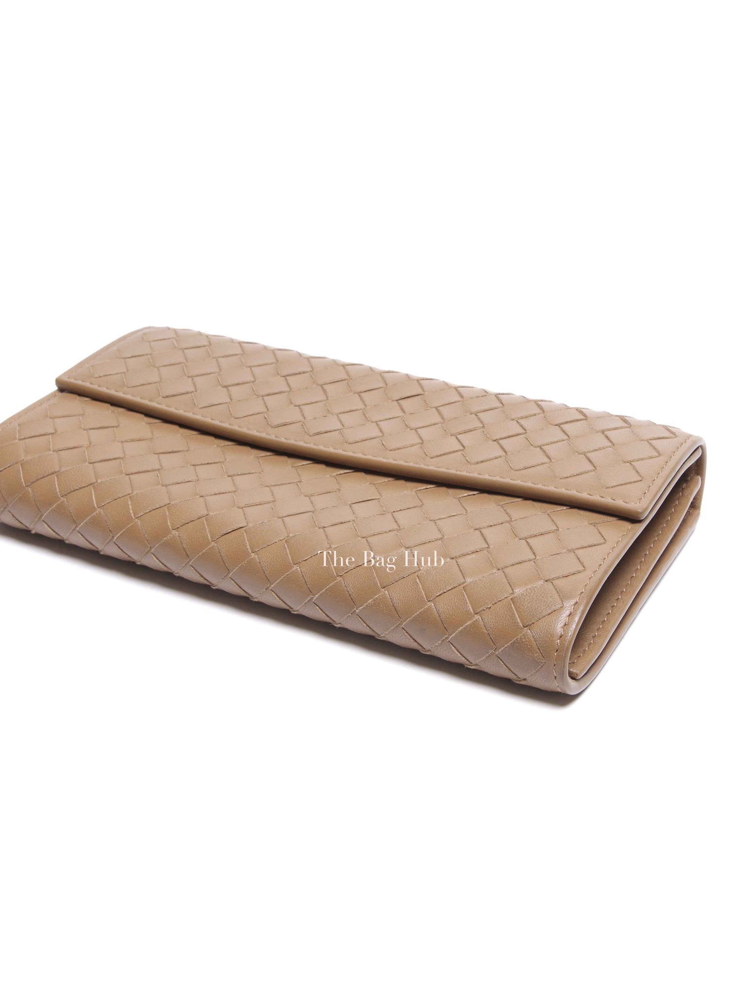 Bottega Veneta Tan Intercciato Leather Long Wallet