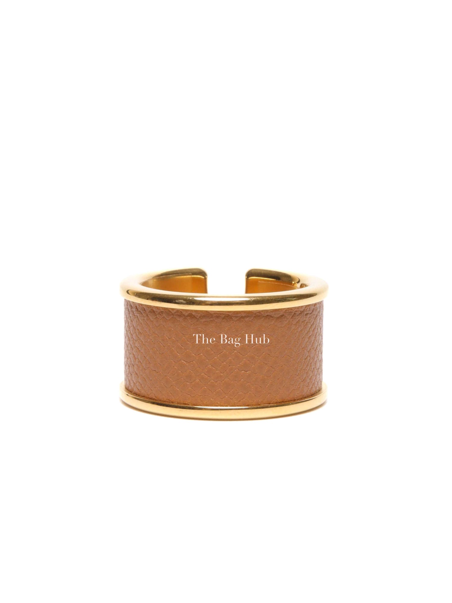 Hermes Gold Leather Olympe Medium Ring GHW