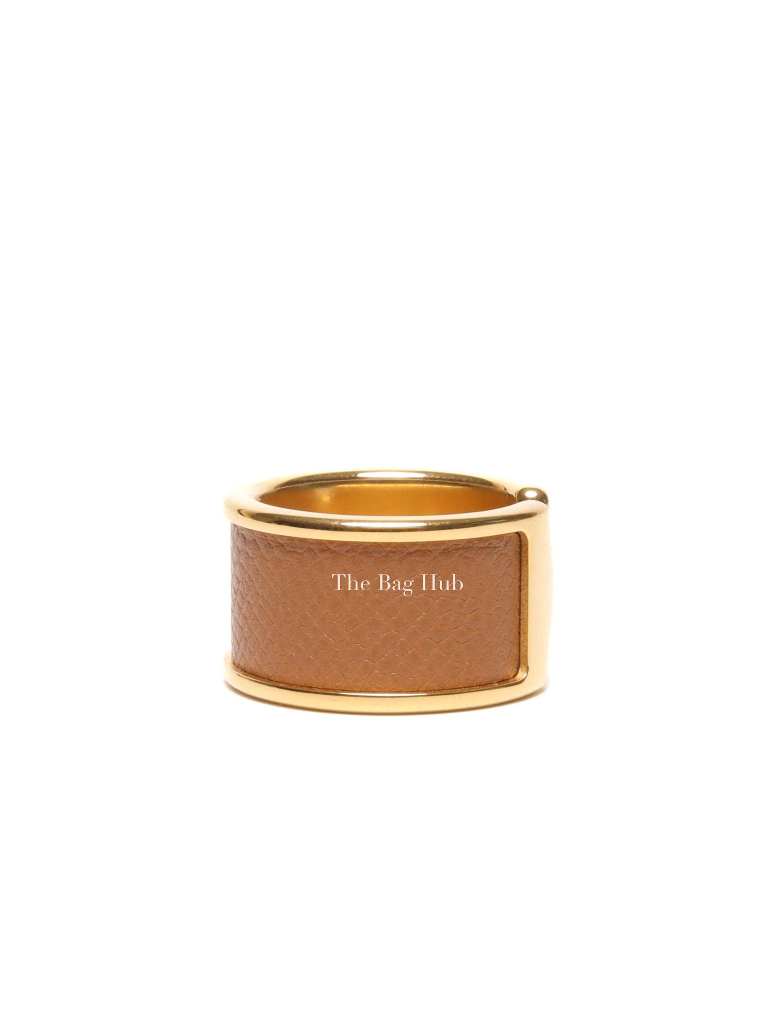 Hermes Gold Leather Olympe Medium Ring GHW