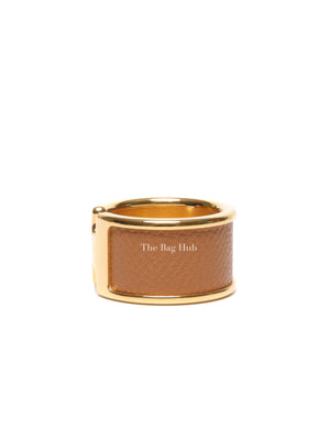 Hermes Gold Leather Olympe Medium Ring GHW