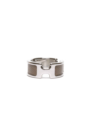 Hermes Etoupe Madame Calfskin Small Model Olympe Ring PHW Size M