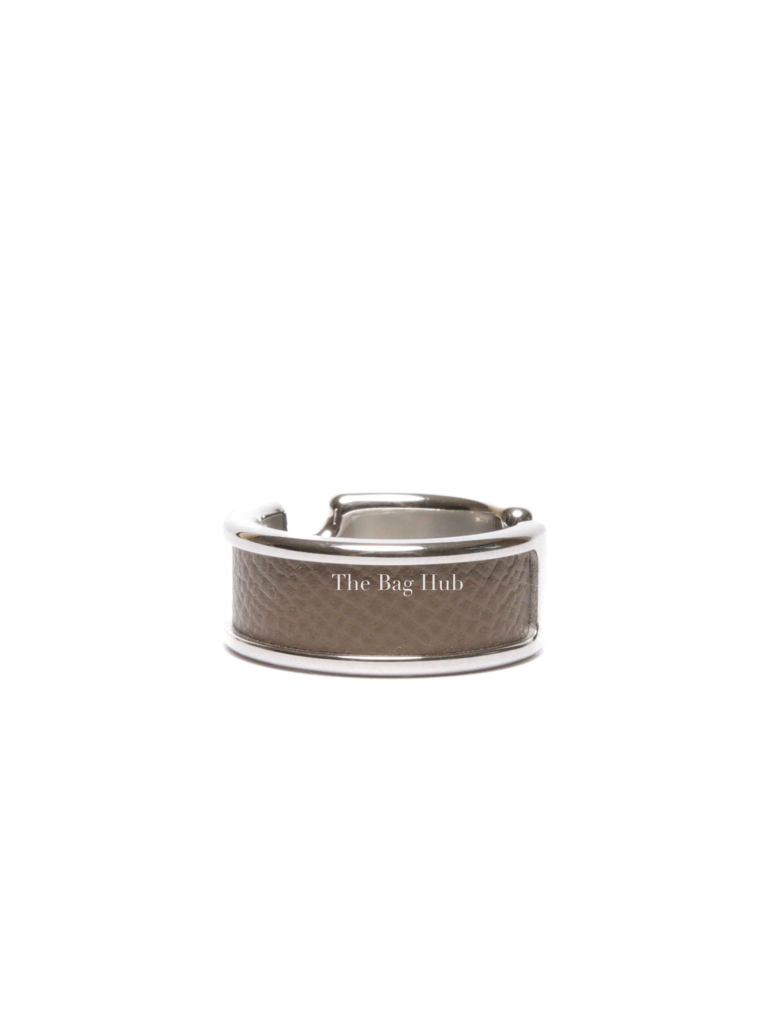 Hermes Etoupe Madame Calfskin Small Model Olympe Ring PHW Size M