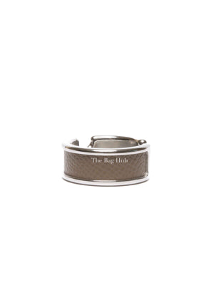 Hermes Etoupe Madame Calfskin Small Model Olympe Ring PHW Size M