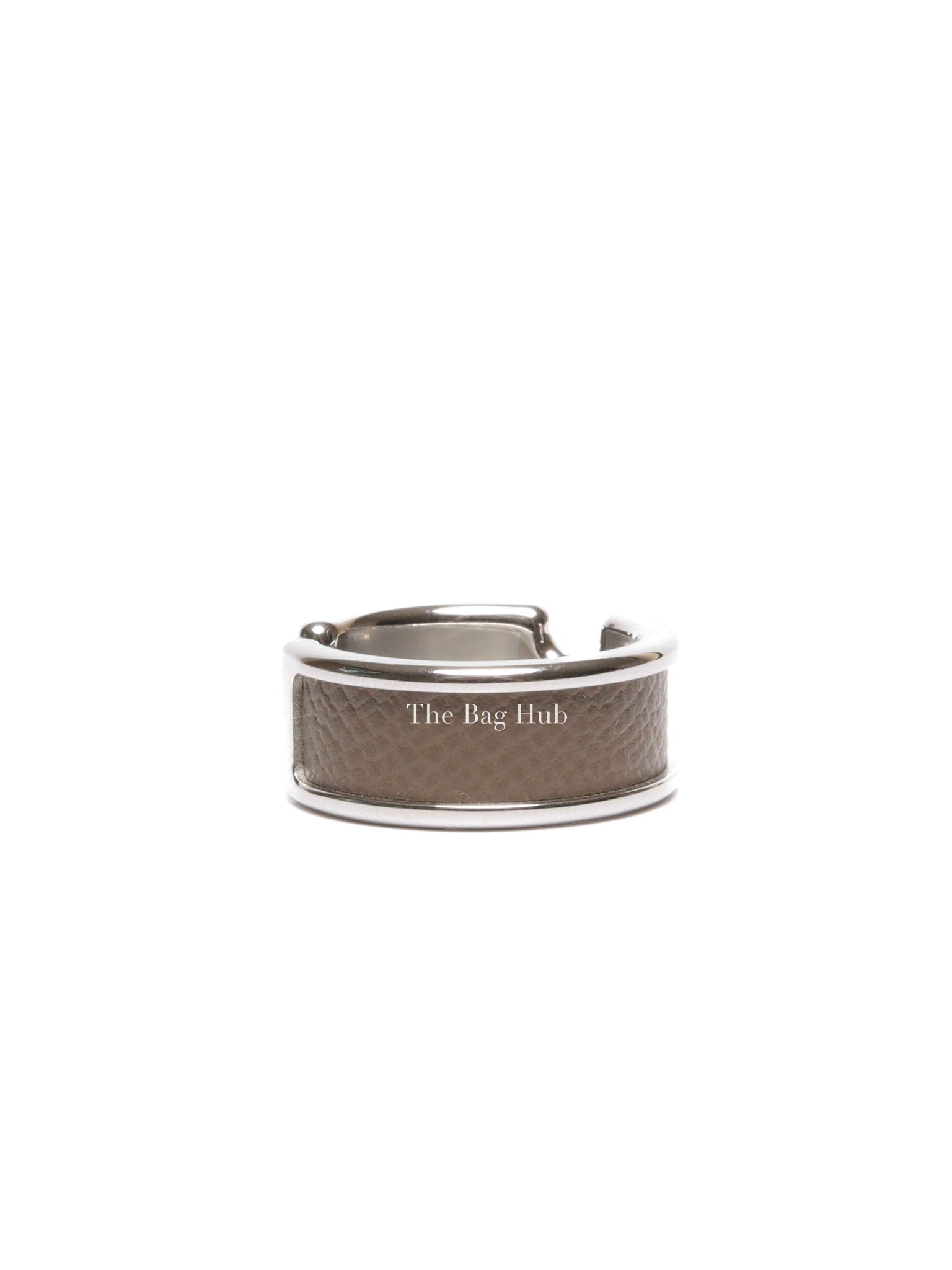 Hermes Etoupe Madame Calfskin Small Model Olympe Ring PHW Size M