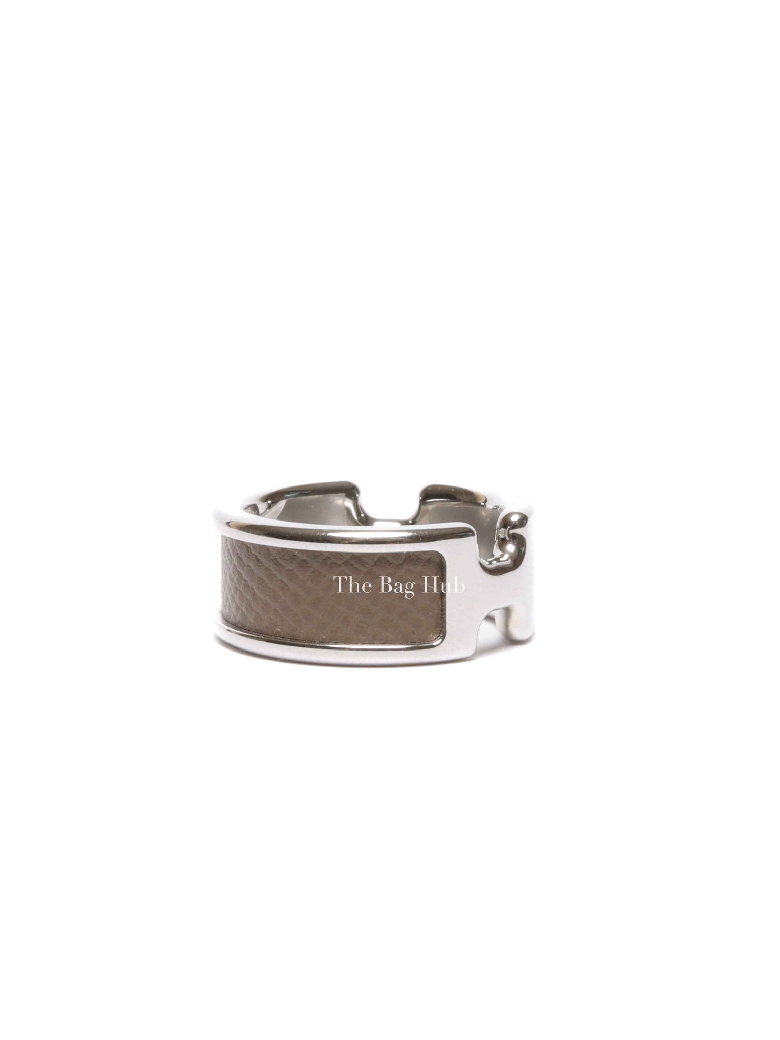 Hermes Etoupe Madame Calfskin Small Model Olympe Ring PHW Size M