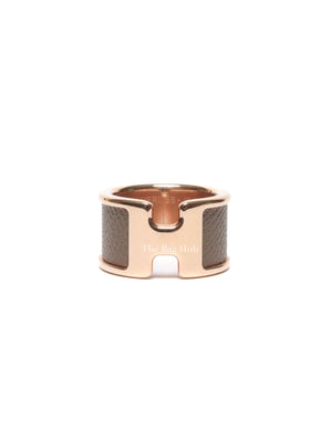Hermes Etoupe Madame Calfskin Large Model Olympe Ring RGHW Size M