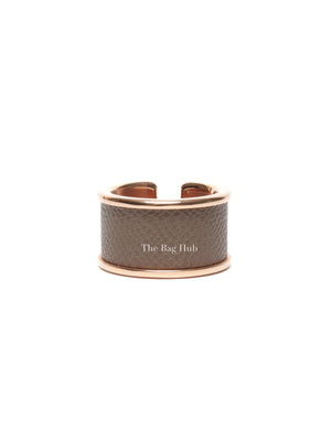 Hermes Etoupe Madame Calfskin Large Model Olympe Ring RGHW Size M