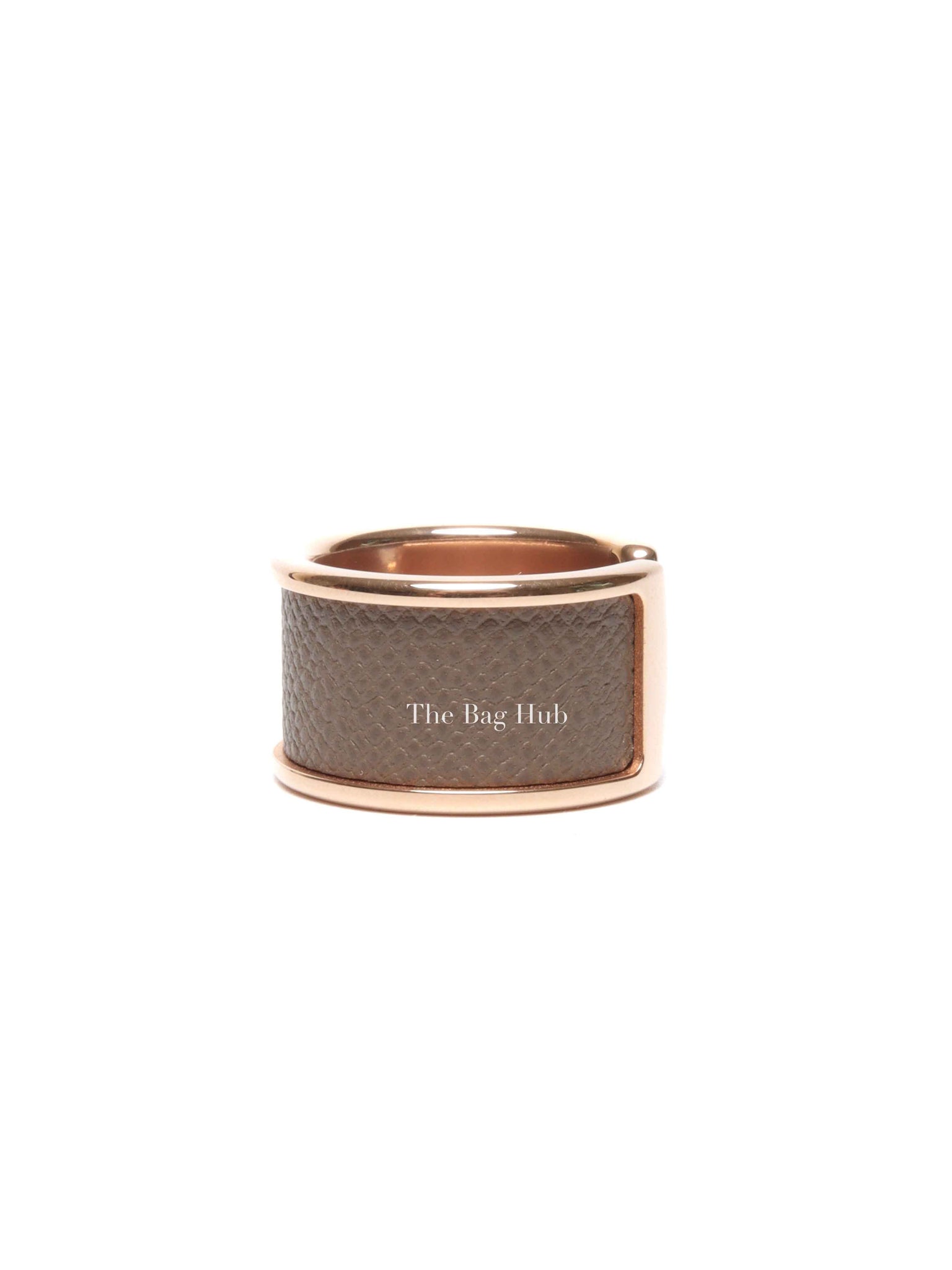 Hermes Etoupe Madame Calfskin Large Model Olympe Ring RGHW Size M