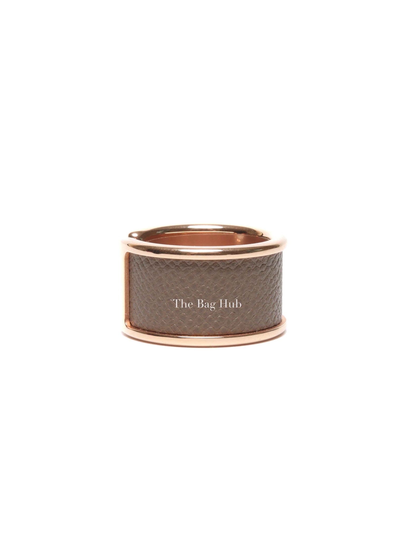 Hermes Etoupe Madame Calfskin Large Model Olympe Ring RGHW Size M