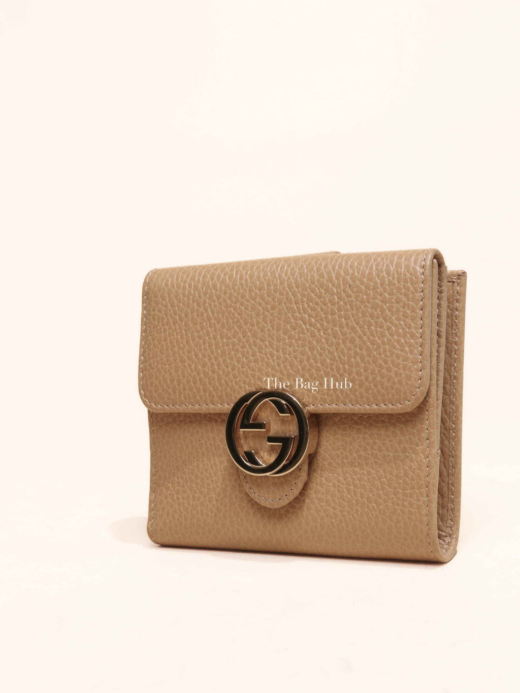 Gucci Beige Leather Interlocking GG Wallet