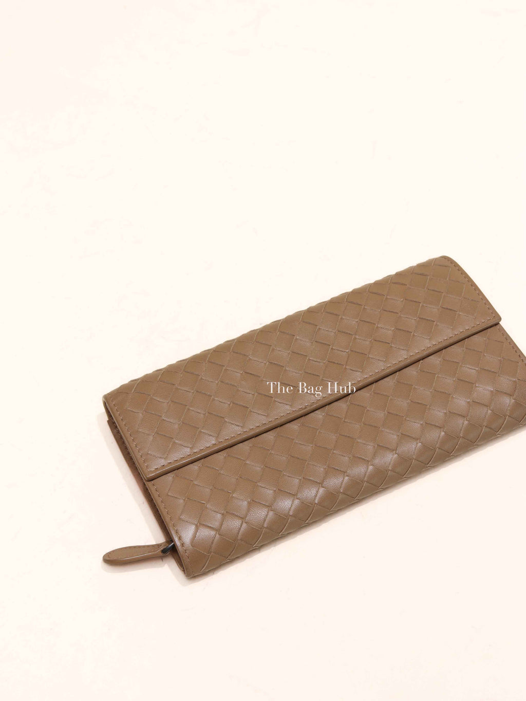 Bottega Veneta Tan Intercciato Leather Long Wallet