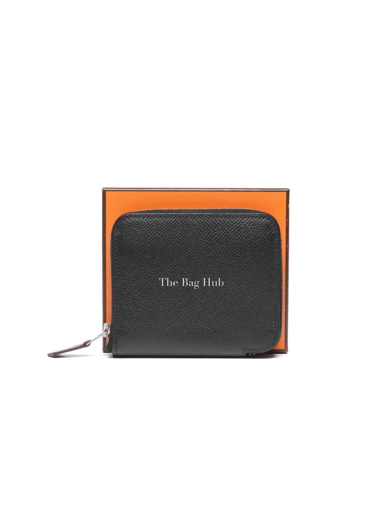 Hermes Noir Epsom Silk'in Compact Wallet