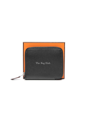 Hermes Noir Epsom Silk'in Compact Wallet