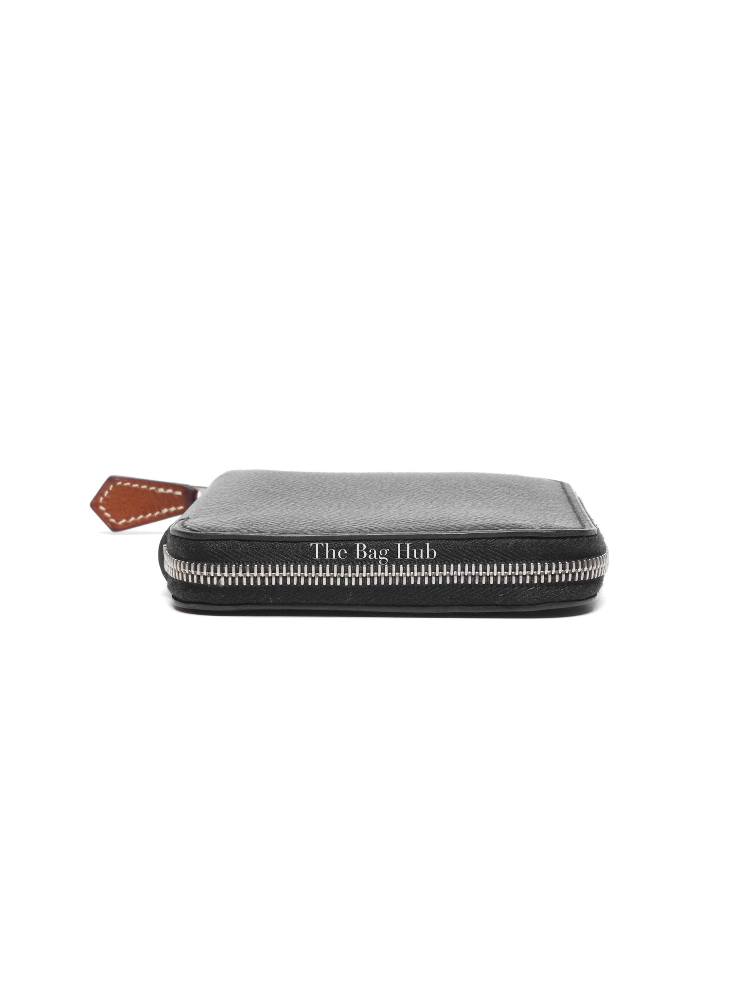 Hermes Noir Epsom Silk'in Compact Wallet