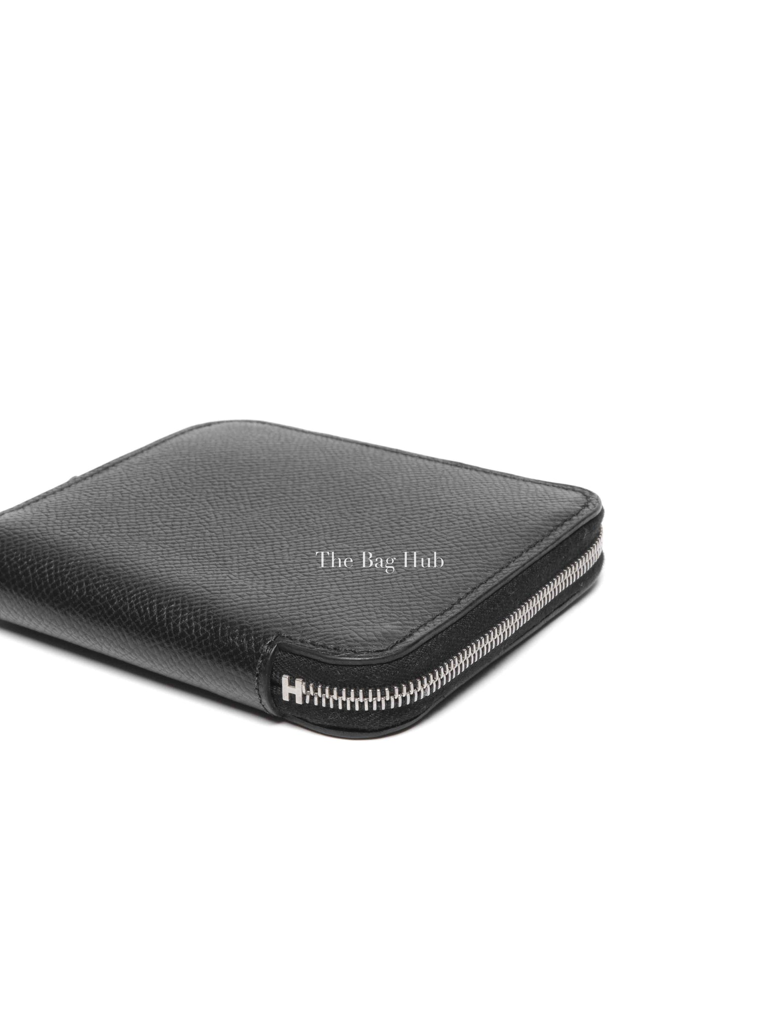 Hermes Noir Epsom Silk'in Compact Wallet