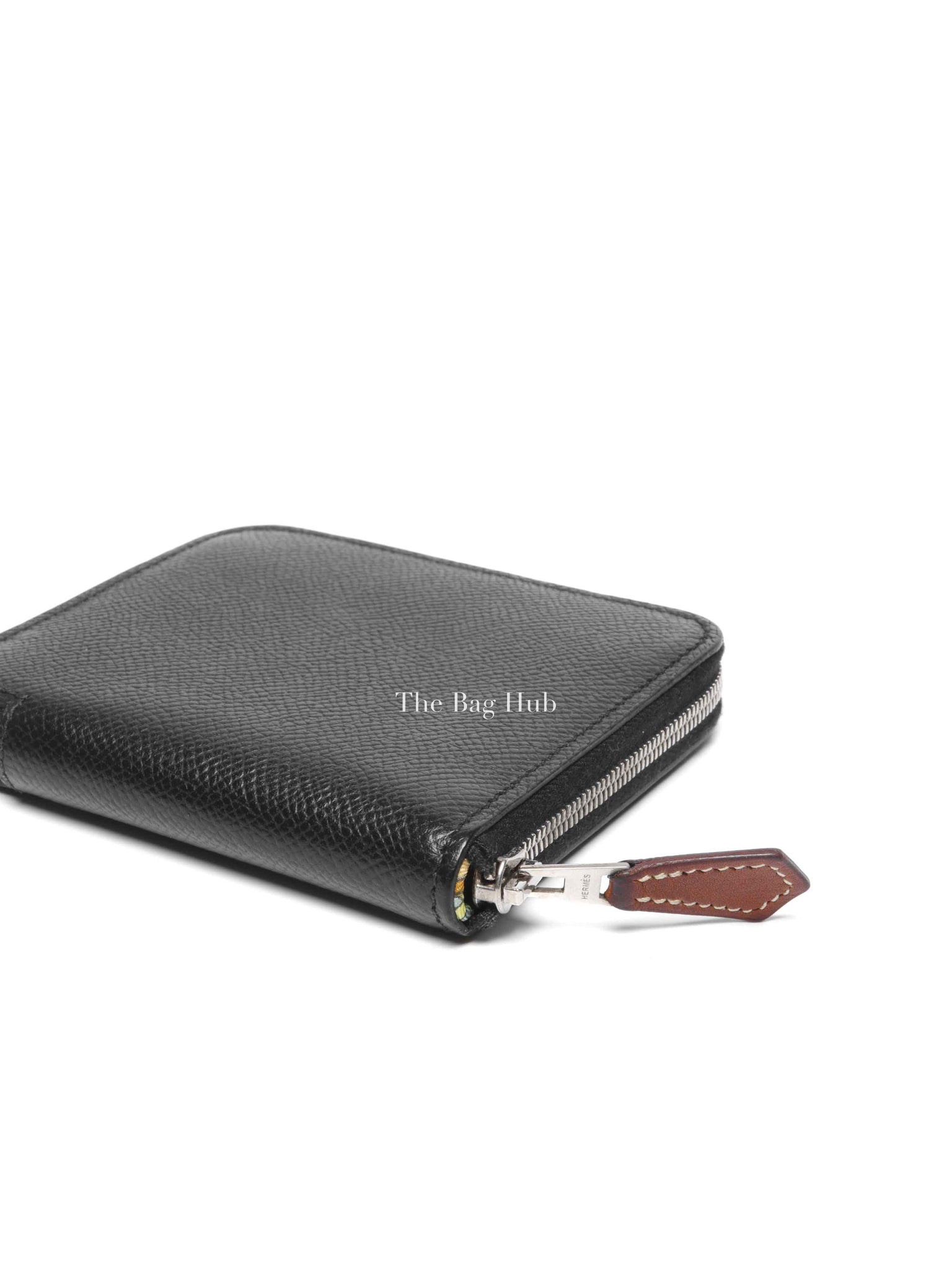 Hermes Noir Epsom Silk'in Compact Wallet