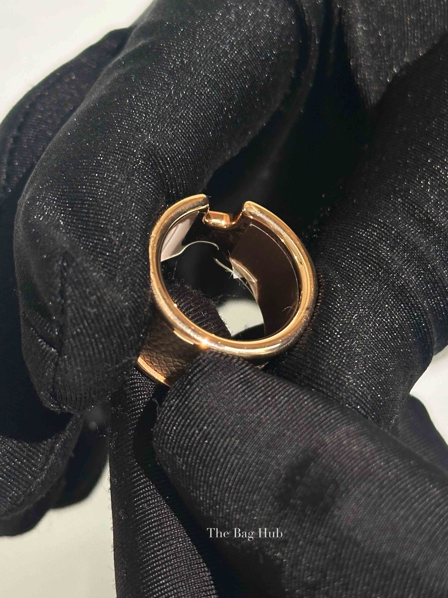 Hermes Etoupe Madame Calfskin Large Model Olympe Ring RGHW Size M