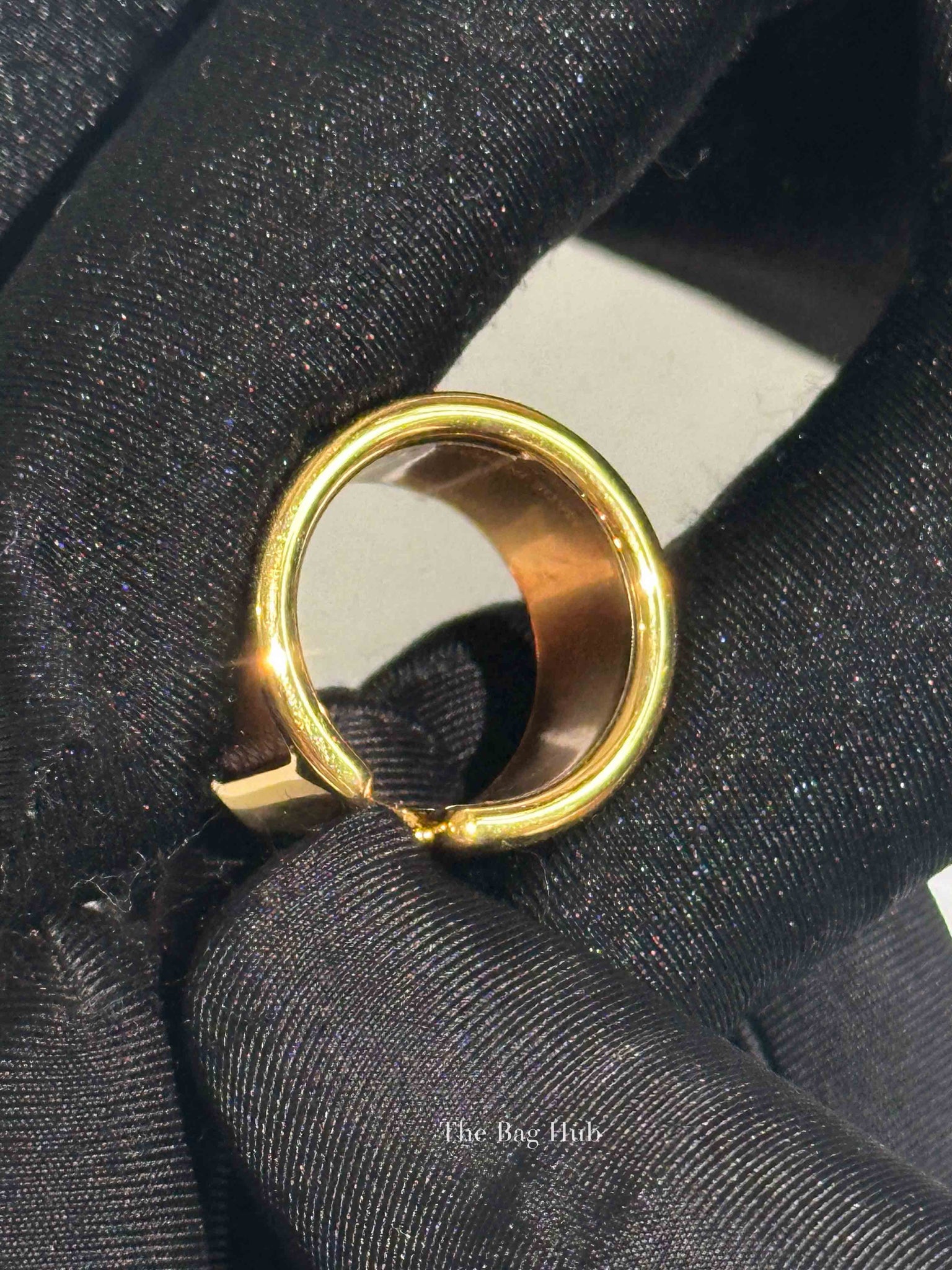 Hermes Gold Leather Olympe Medium Ring GHW