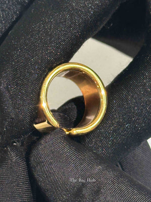 Hermes Gold Leather Olympe Medium Ring GHW