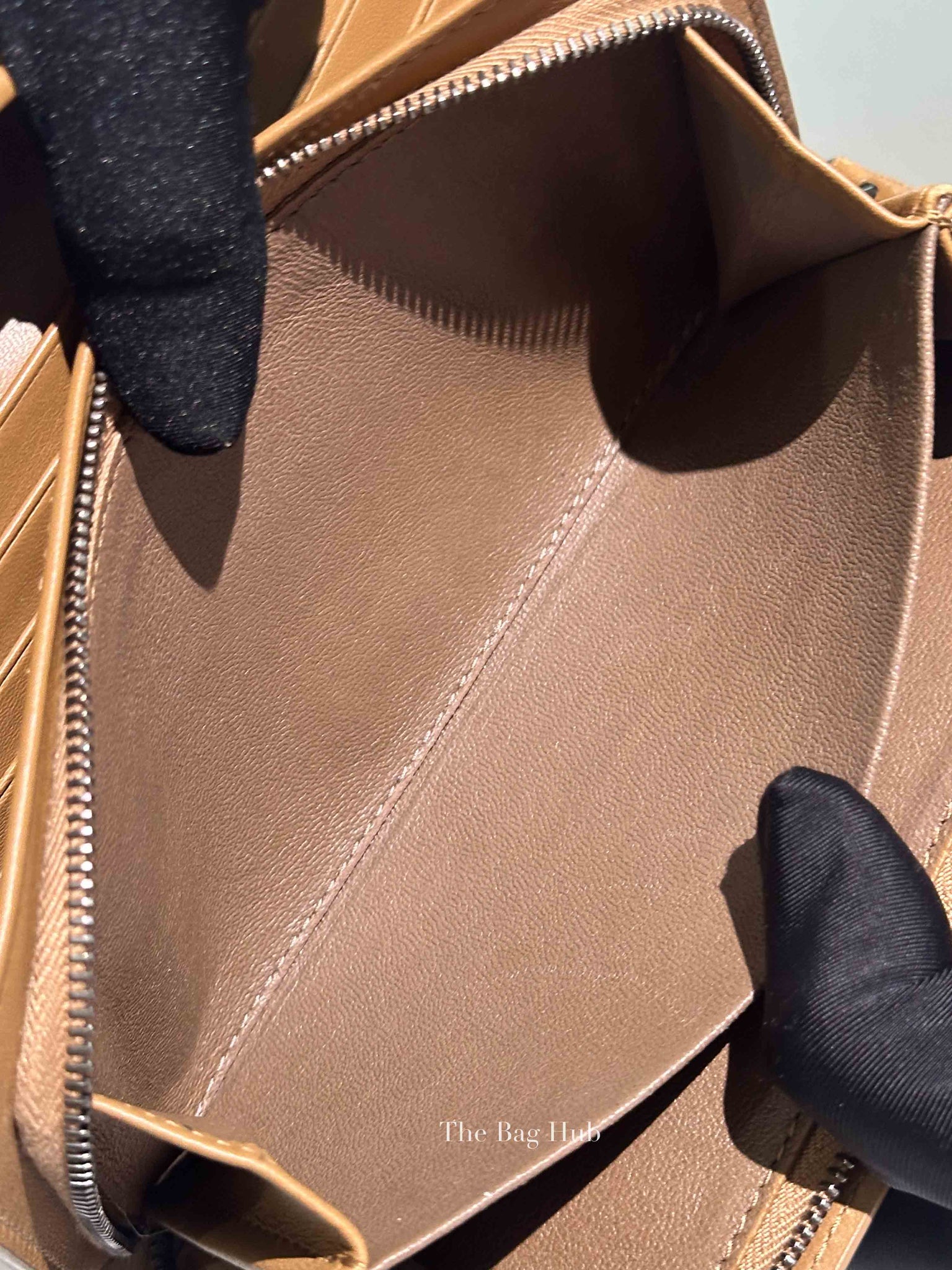 Bottega Veneta Tan Intercciato Leather Long Wallet
