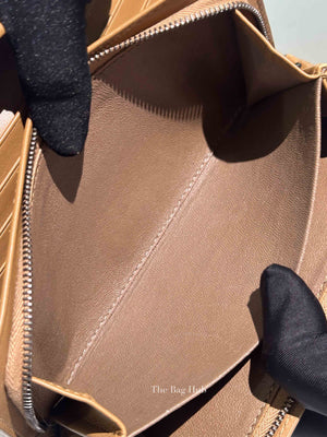 Bottega Veneta Tan Intercciato Leather Long Wallet