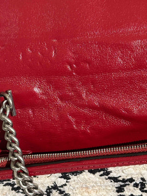 Gucci White Black Romantic Cherry Tweed GG Monogram Mini Dionysus Chain Wallet