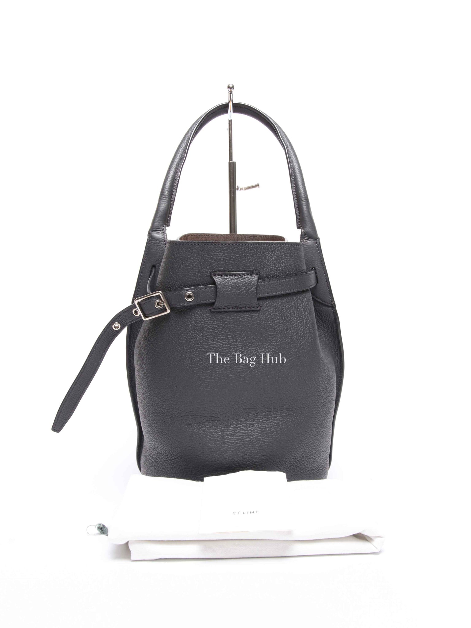 Celine Anthracite Supple Grained Calfskin Big Bag Bucket