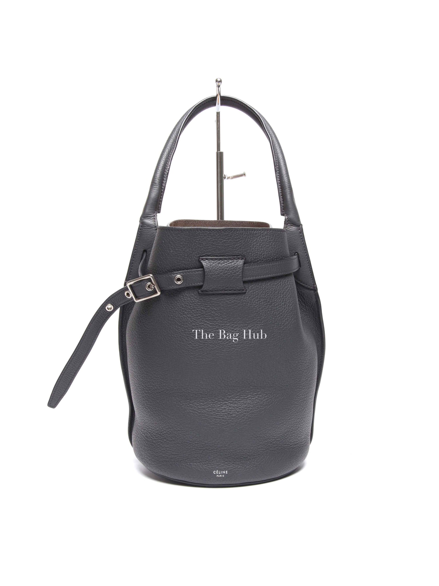 Celine Anthracite Supple Grained Calfskin Big Bag Bucket