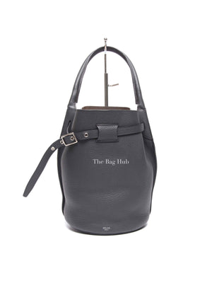 Celine Anthracite Supple Grained Calfskin Big Bag Bucket
