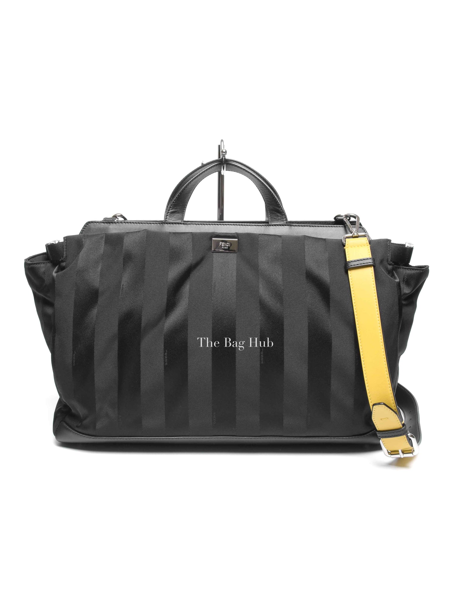 Fendi Black Anrealage Nylon Peekaboo Medium Tote Bag