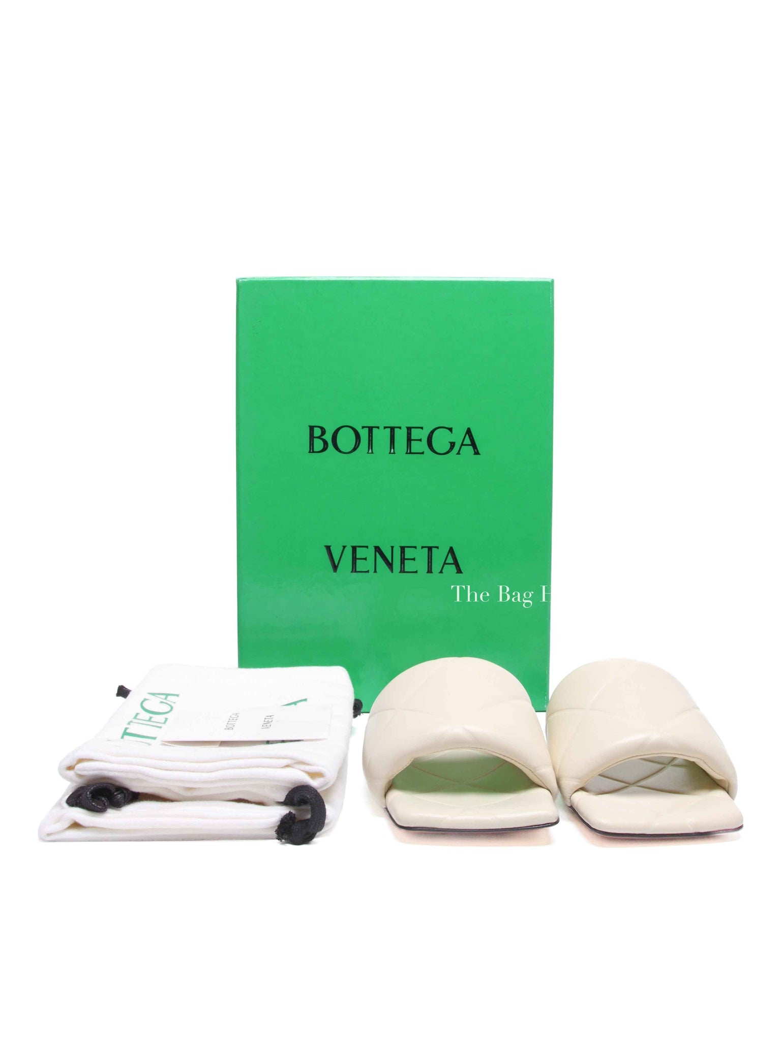 Bottega Veneta Cream Quilted Lido Sandals Size 37.5