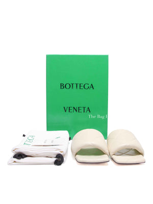 Bottega Veneta Cream Quilted Lido Sandals Size 37.5