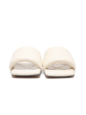 Bottega Veneta Cream Quilted Lido Sandals Size 37.5