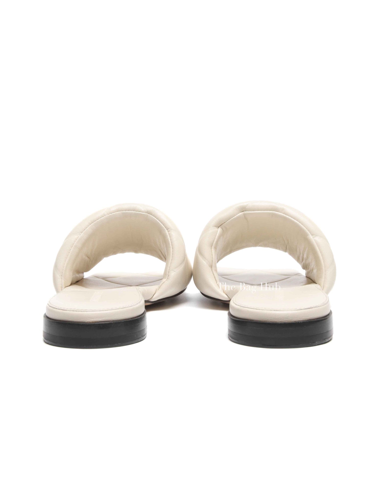 Bottega Veneta Cream Quilted Lido Sandals Size 37.5