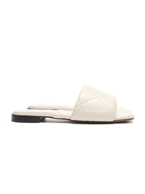 Bottega Veneta Cream Quilted Lido Sandals Size 37.5