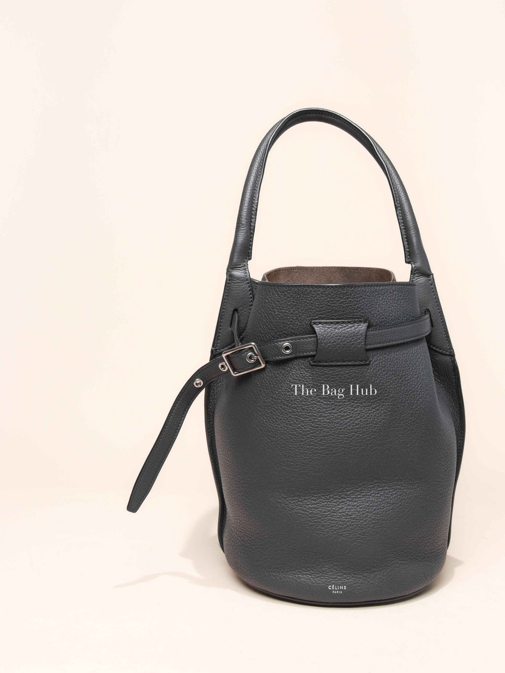 Celine Anthracite Supple Grained Calfskin Big Bag Bucket