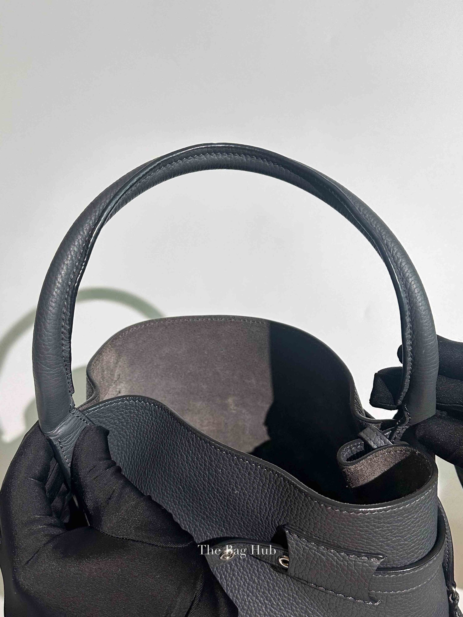 Celine Anthracite Supple Grained Calfskin Big Bag Bucket