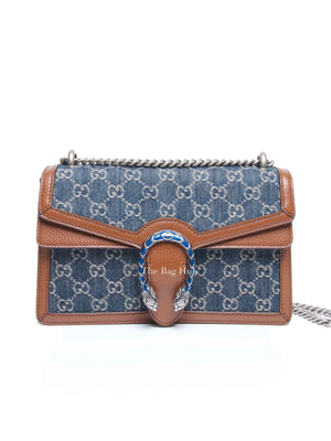 Gucci New Denim Calfskin GG Monogram Dollar Small Dionysus Shoulder Bag
