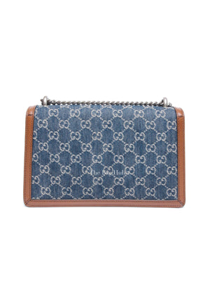 Gucci New Denim Calfskin GG Monogram Dollar Small Dionysus Shoulder Bag