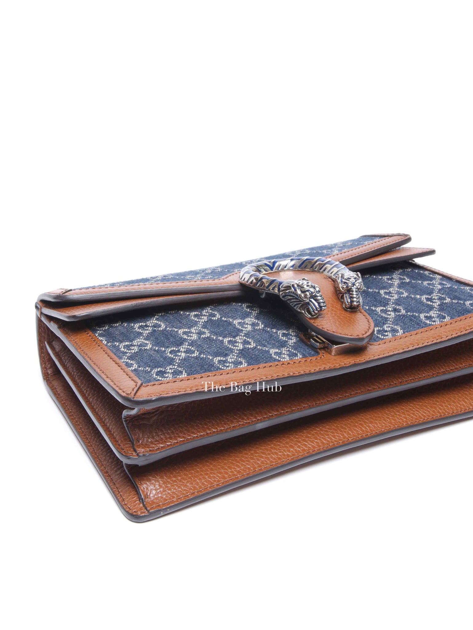 Gucci New Denim Calfskin GG Monogram Dollar Small Dionysus Shoulder Bag