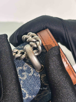 Gucci New Denim Calfskin GG Monogram Dollar Small Dionysus Shoulder Bag