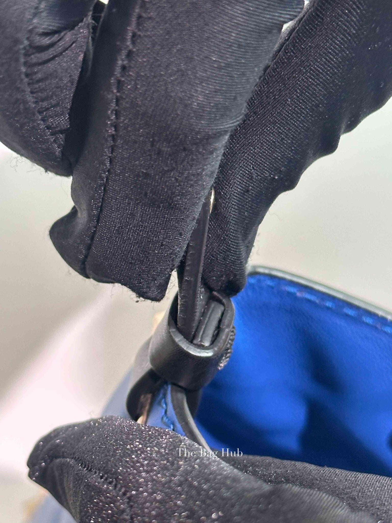 Valentino Black/Blue Vitello Leather Rockstud Mini Trapeze Tote Bag