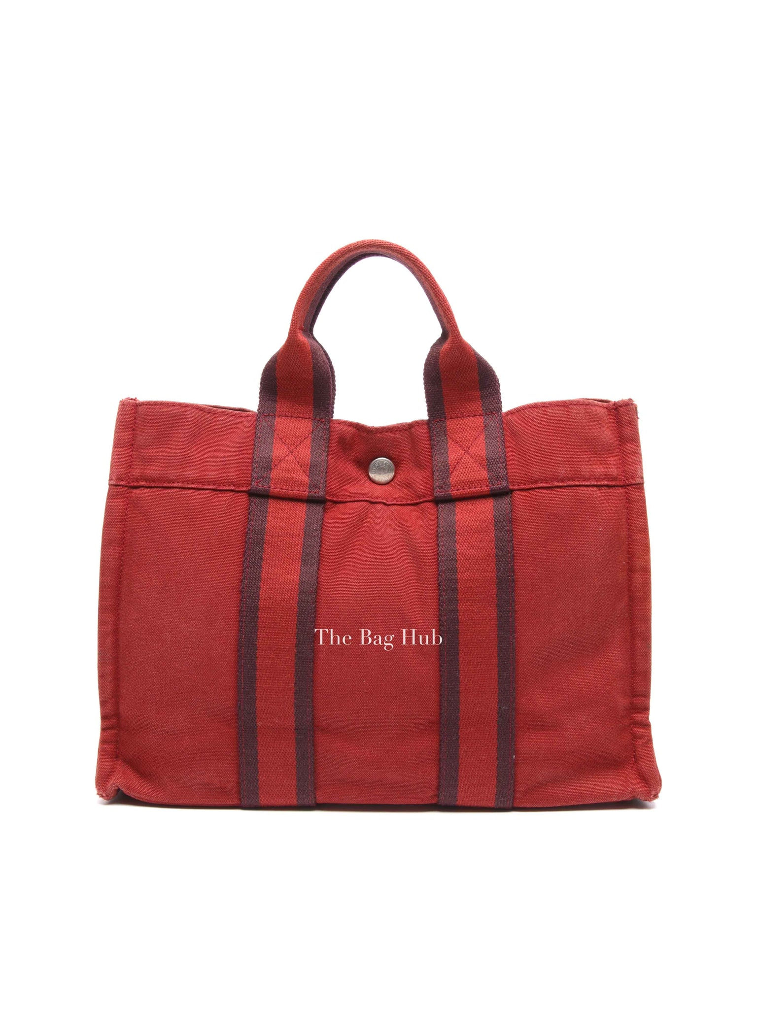 Hermes Red Canvas Tout Fourre PM Bag
