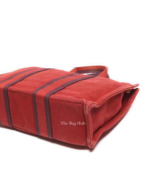 Hermes Red Canvas Tout Fourre PM Bag
