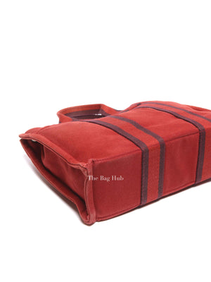 Hermes Red Canvas Tout Fourre PM Bag