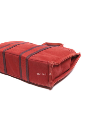 Hermes Red Canvas Tout Fourre PM Bag