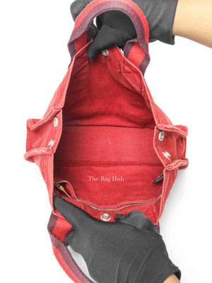Hermes Red Canvas Tout Fourre PM Bag