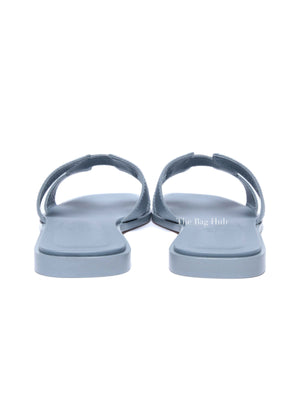 Hermes Gris Antarctique Leather Oran Sandals Size 38