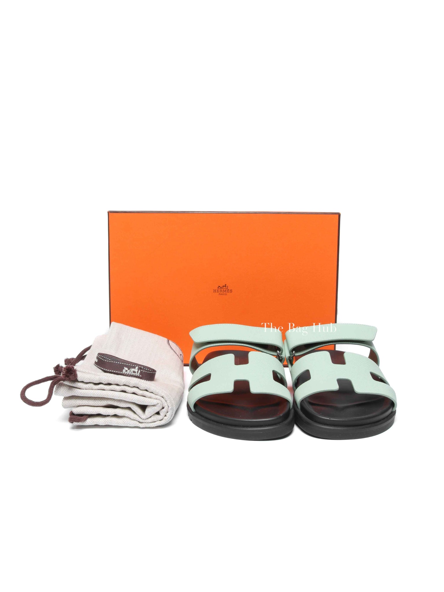 Hermes Vert Jade Epsom Chypre Sandals Size 37