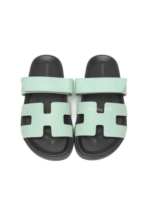 Hermes Vert Jade Epsom Chypre Sandals Size 37